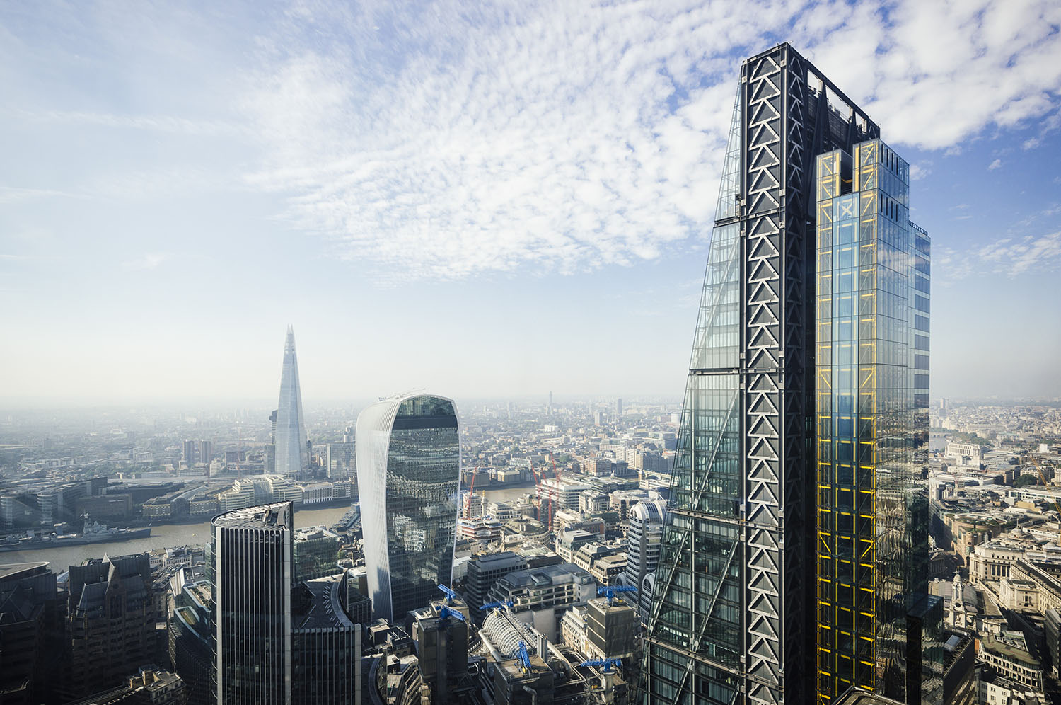 Elevated city view from The Gherkin, of 122 Leadenhall St, "The The Leadenhall Building
